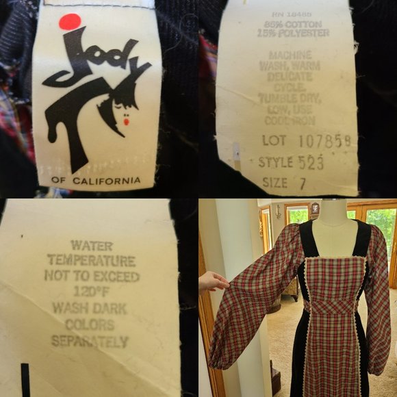 Vintage Jody T Prairie plaid apron maxi dress - Picture 4 of 4